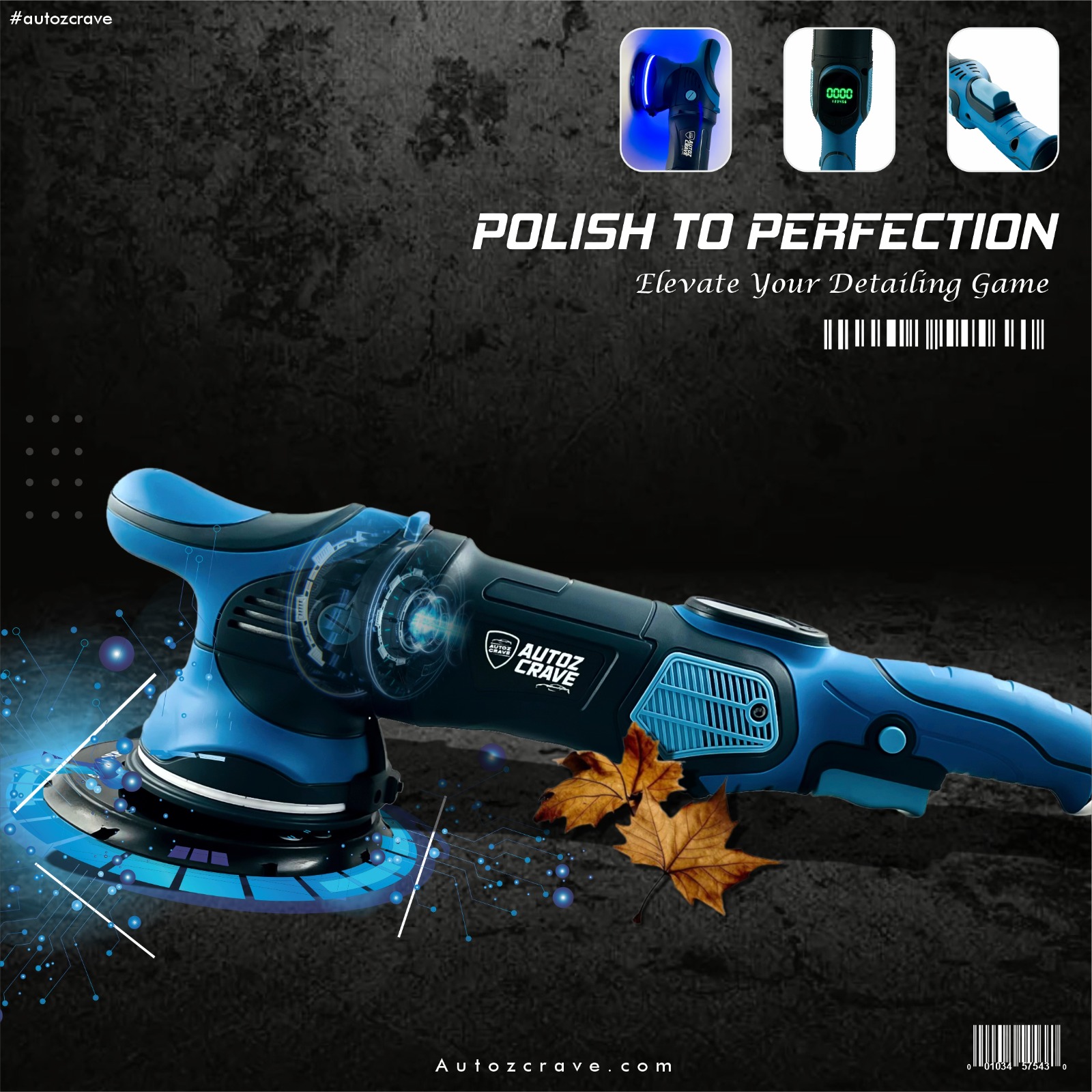 BEST DIGITAL DUAL ACTION POLISHER FOR CAR DETAILING (5 INCH 15MM)